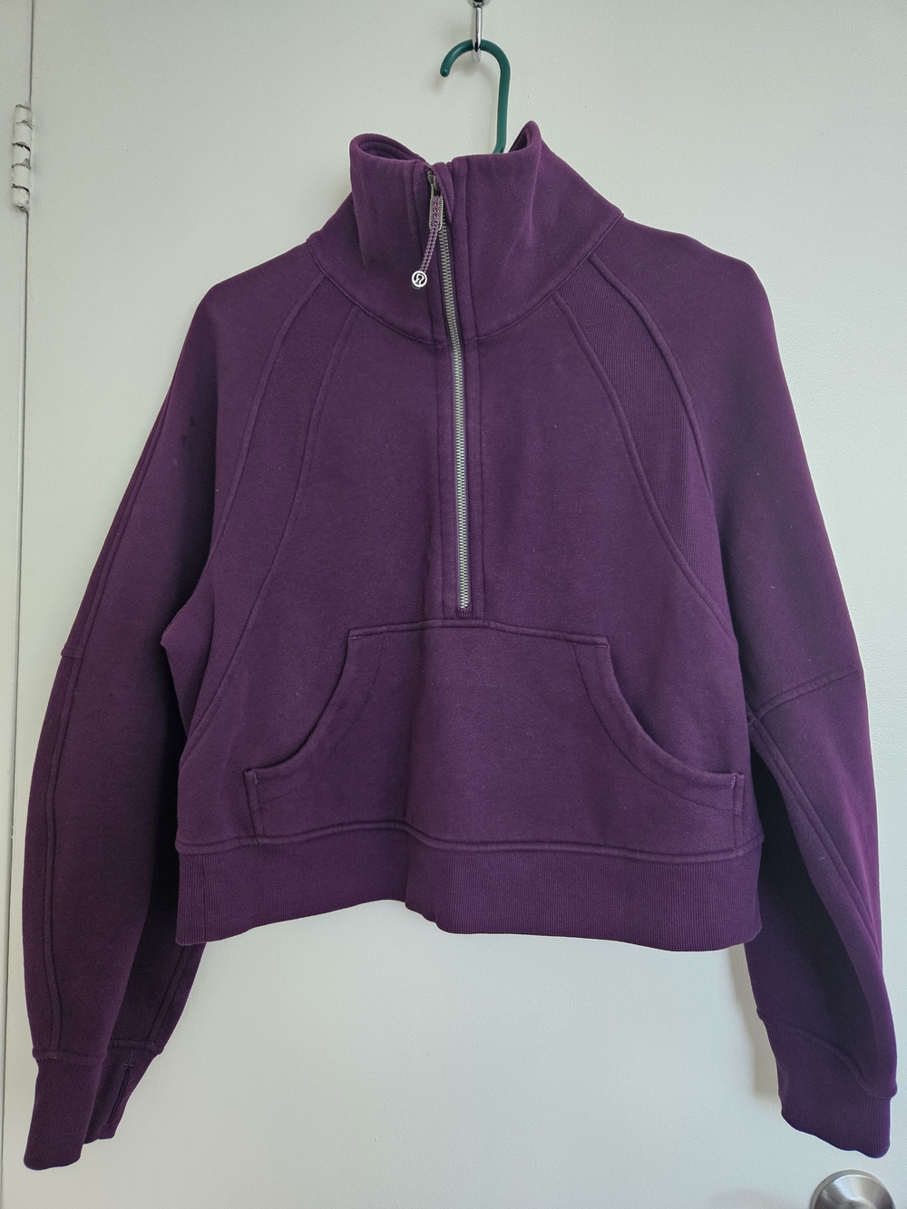 EUC Lululemon Scuba Oversized Funnel-Neck Half Zip, Dramatic Magenta, Size XS/S